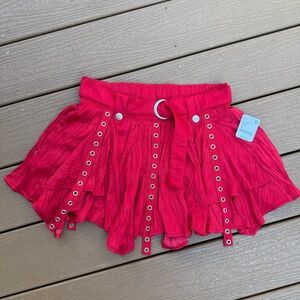 NWT | Free People Rue Mini Skirt | Red